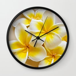 Plumeria Blossoms Wall Clock