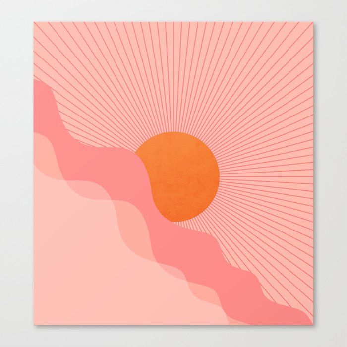 Abstraction_NEW_SUNRISE_SUNSET_RED_PINK_RISING_POP_ART_0802C Canvas Print