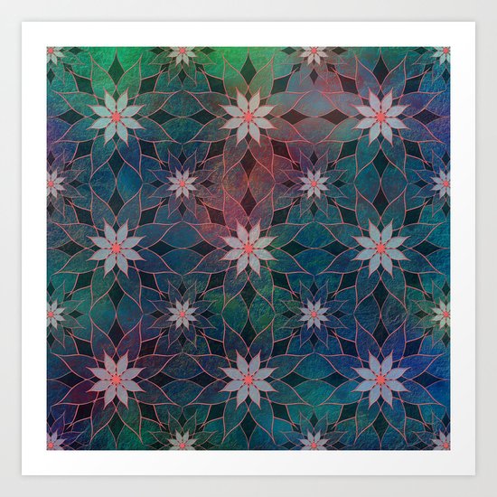 Water Lily Pattern Art Print
