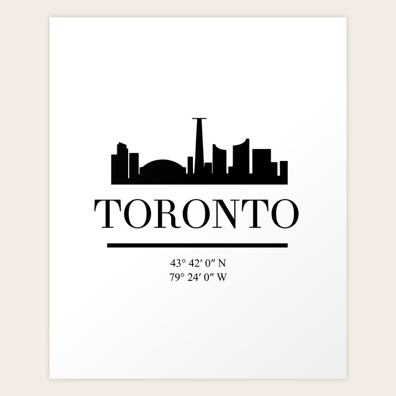 Toronto Canada Black Silhouette Skyline Art Art Print By
