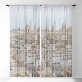 Spain Photography - Overview Over The City Of Cádiz Sheer Curtain