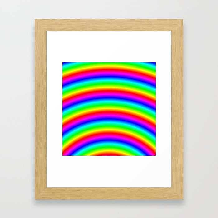 Bright Neon Psychedelic Rainbow Framed Art Print