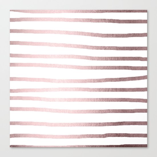 Simply Drawn Stripes Rose Gold Palace Canvas Print