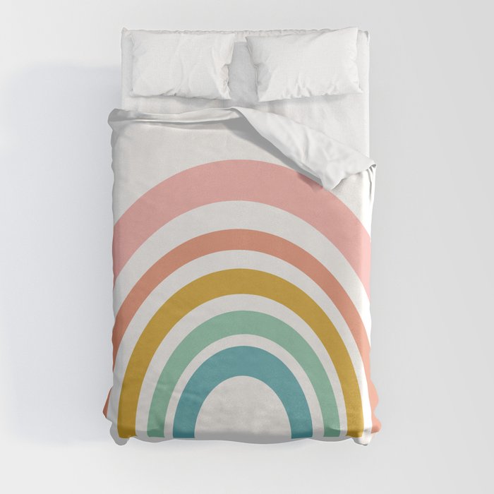 Simple Happy Rainbow Art Duvet Cover