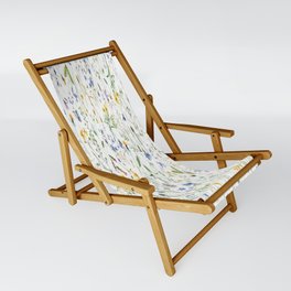 Scandinavian Midsummer Blue And Yellow Wildflowers Meadow  Sling Chair