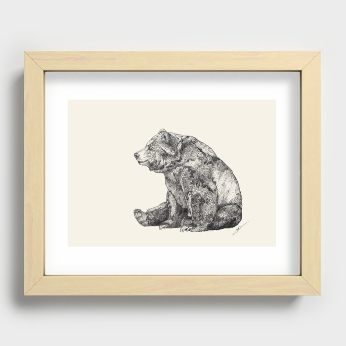 Bear // Graphite Recessed Framed Print