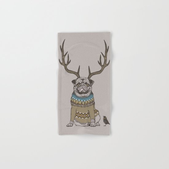 Deer Pug Hand & Bath Towel