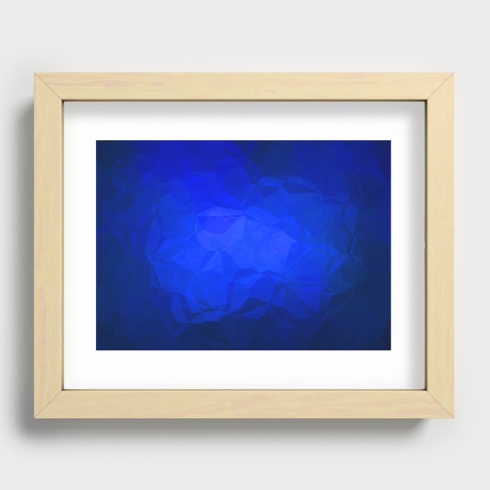 Water blue polygonal shapes Recessed Framed Print