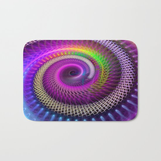 Colorful textured spiral abstract Bath Mat