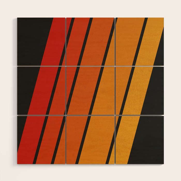 Retro 70s Stripes Wood Wall Art By Alisa Galitsyna Society6