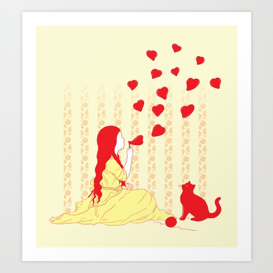 Bubbly Hearts Art Print