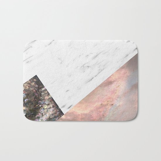 Marble with sequins and mother of pearl Bath Mat