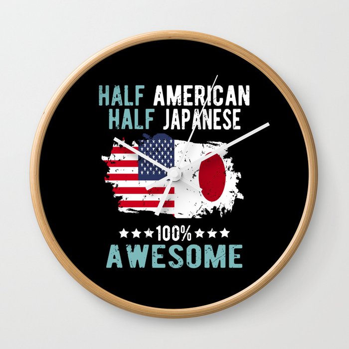 Half American Half Japanese Wall Clock
