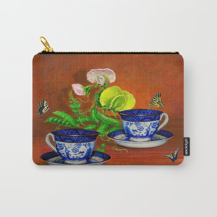Teacups with Snap Peas Carry-All Pouch