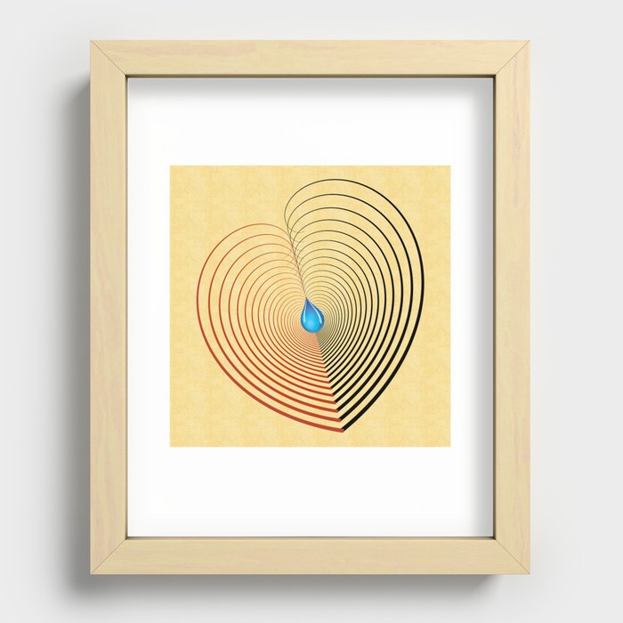 Out of the Blue -- an unbalanced heart Recessed Framed Print