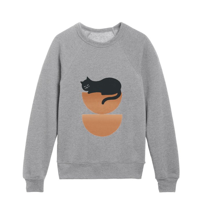 Abstraction minimal cat 29 balance Kids Crewneck