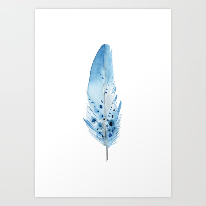 Blue Feather. Art Print