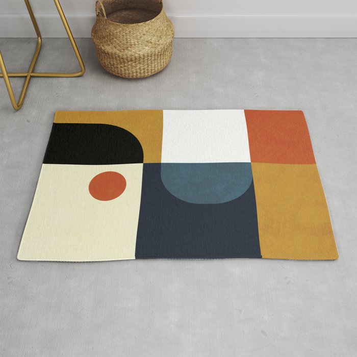 mid century abstract shapes fall winter 4 Rug