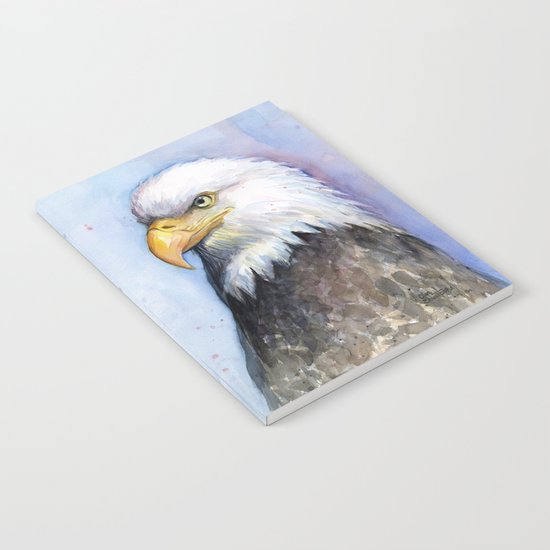 Bald Eagle Watercolor Bird Wildlife Animals Notebook
