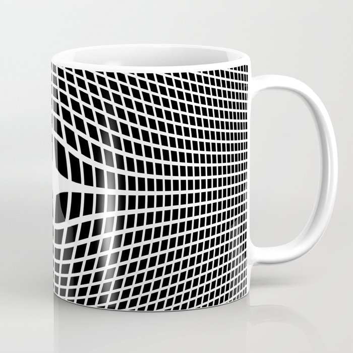 White On Black Convex Coffee Mug