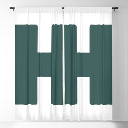H (Dark Green & White Letter) Blackout Curtain