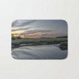 Ocean River Sunset in Essex Bath Mat | Sunset, Sky, Sea, Water, Ocean, Color, Landscape, Adventure, Clouds, Refection 