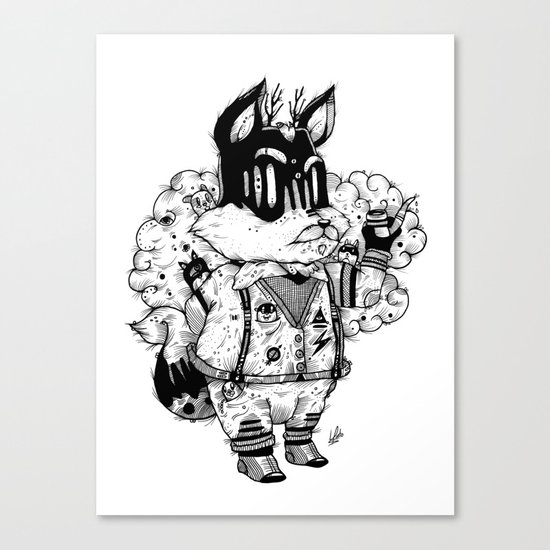 Watch & Learn Dear Creatures (Black & White Version) Canvas Print