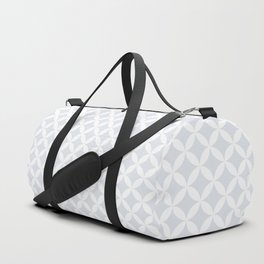 Light Grey and White Overlapping Circles Pattern Duffle Bag