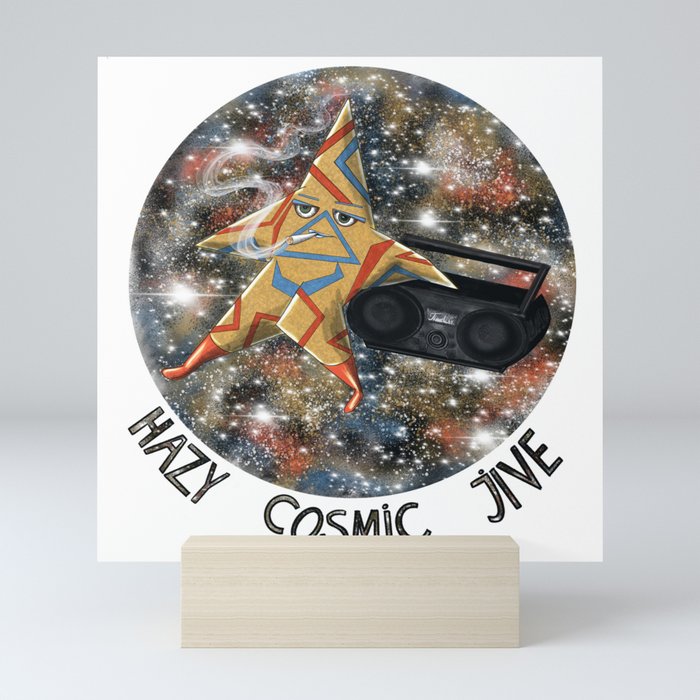 Starman illustration, indie fashion, bowie art, hazy cosmic jive, star galaxy Mini Art Print
