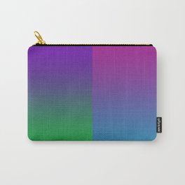 Deep Gradient Mi-Parti (Half And Half) Design! (Purple, Green, Pink, and Blue) Carry-All Pouch