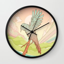 Clockhead (or the Contemplation of Time) Wall Clock | Existence, Animal, Clock, Surrealism, Boat, Sun, Sky, Mountain, Drawing, Ocean 