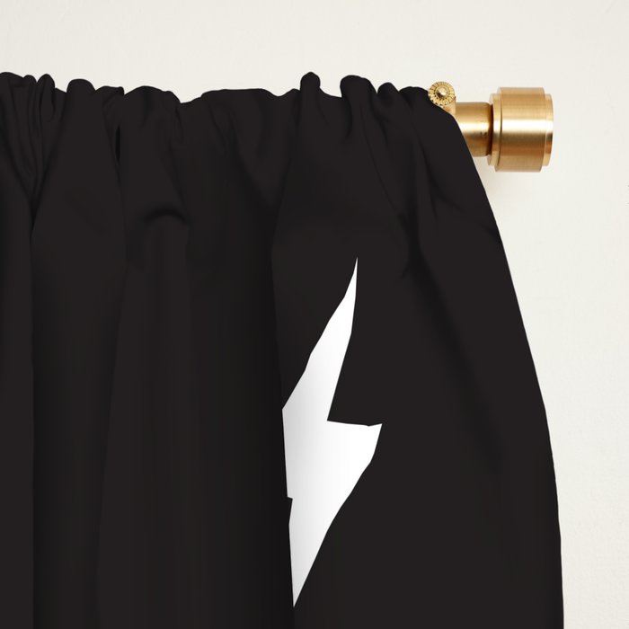 Lightning Bolt Pattern Black White Blackout Curtain By Naylasmith Society6