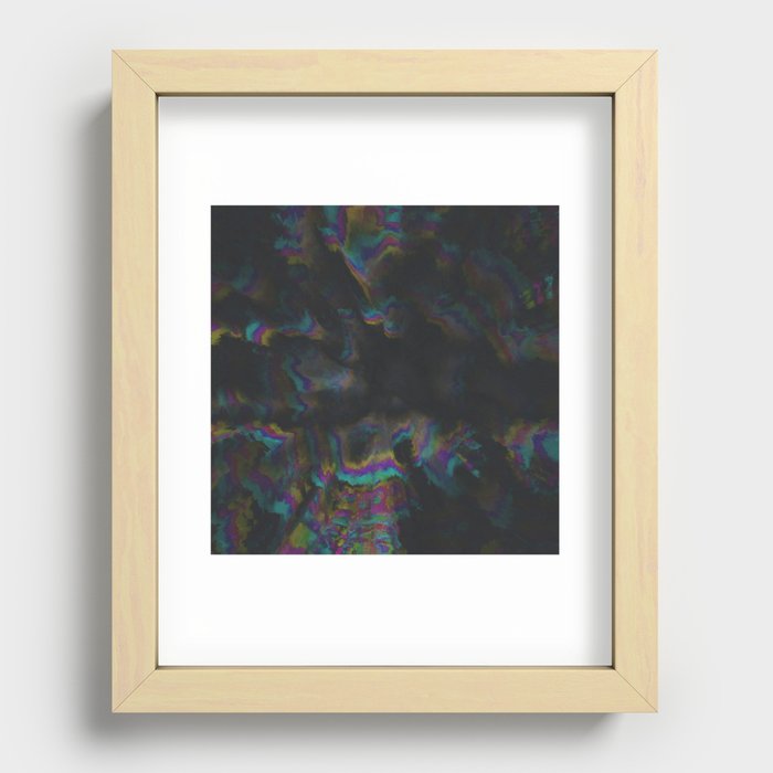 Digital glitch and distortion effect Recessed Framed Print