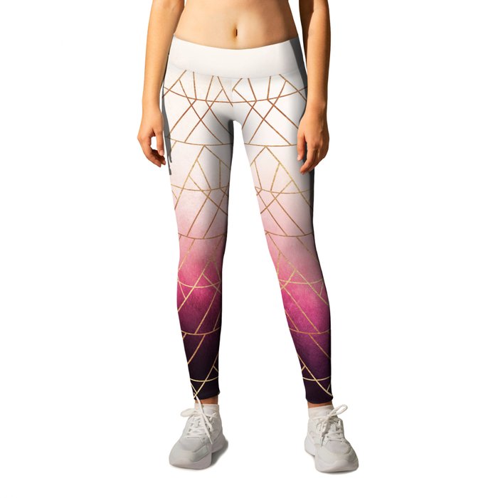 Pink Ombre Triangles Leggings