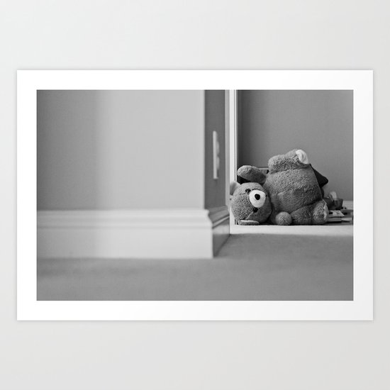 Teddy Bear Tipped Over Art Print