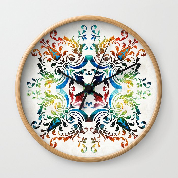 Pattern Art - Color Fusion Design 7 By Sharon Cummings Wall Clock