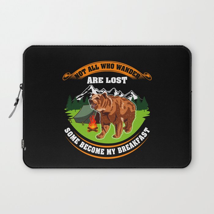 CAMPING / BEAR: Not All Who Wander Are Lost Laptop Sleeve