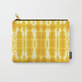 Yellow Linen Shibori Stripe Carry-All Pouch