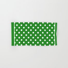 Green and White Polka Dots Pattern Hand & Bath Towel
