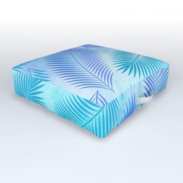 Feathers on Watercolor Background Outdoor Floor Cushion