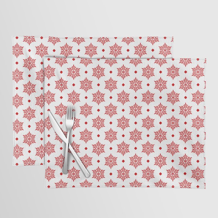 Red Snowflakes pattern Placemat