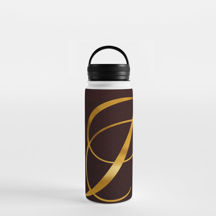 Golden letter i in vintage design Water Bottle