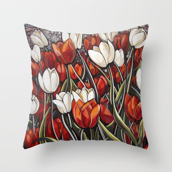 UtopiArt Design - Tulipes Throw Pillow