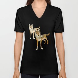 Totem Indian Wolf V Neck T Shirt