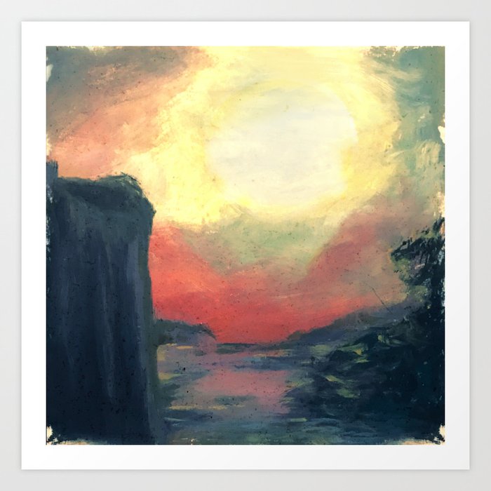 Old Acrylic Red Sunset Paint Art Print By Rainel Society6