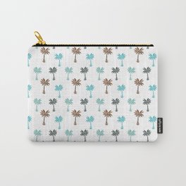 Minty Palm Trees (White) Carry-All Pouch