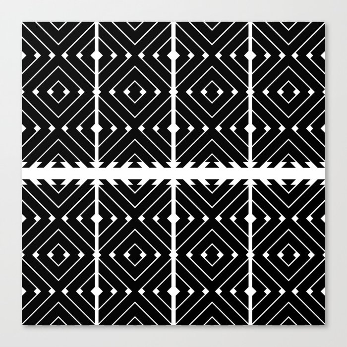 MONOCHROMA Geometrica : Black & White Box Pattern Canvas Print