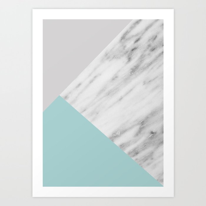 Ice Color Marble Collage Art Print