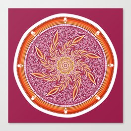 Indian Folk Art Mandala Canvas Print