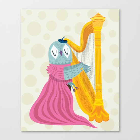 The Owl Harpist Canvas Print